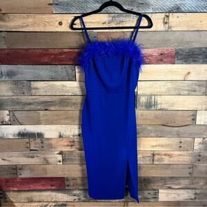 Crystal Sky Blue Feather Dress Size Medium‎